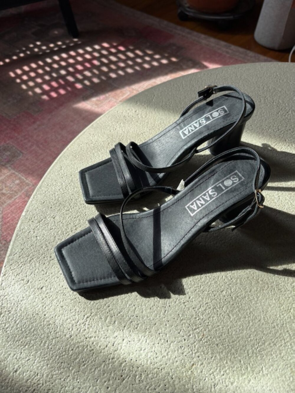 Sol Sana Black Strappy Heals